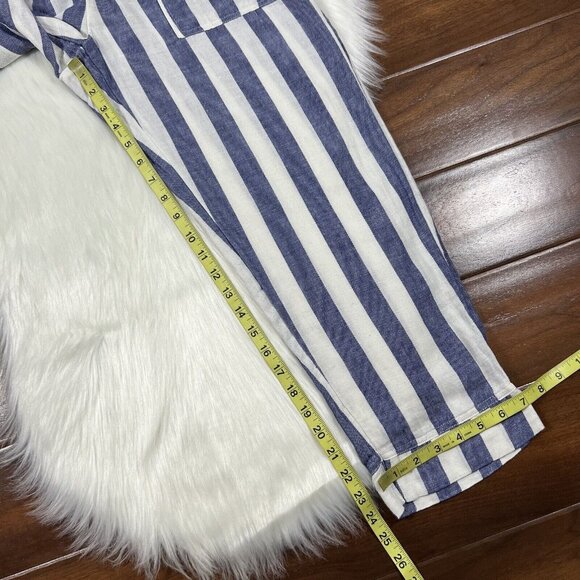 Pact Women's Size Medium Blue White‎ Stripe Organic Cotton Hemp Pull On Pants - Picture 5 of 10